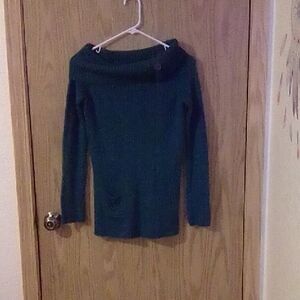 Elegant Off-Shoulder Sweater - Teal